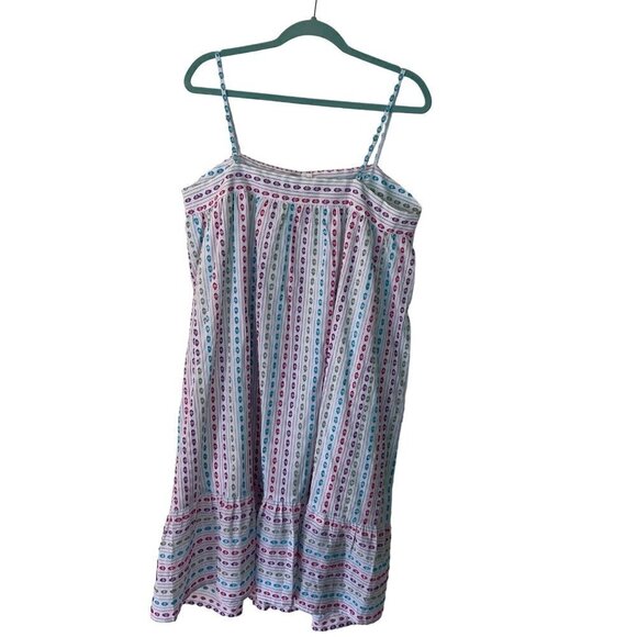 Modcloth Midi Dress Size Large White  A Weekenders Dream Embroidered Dots New - Picture 14 of 15